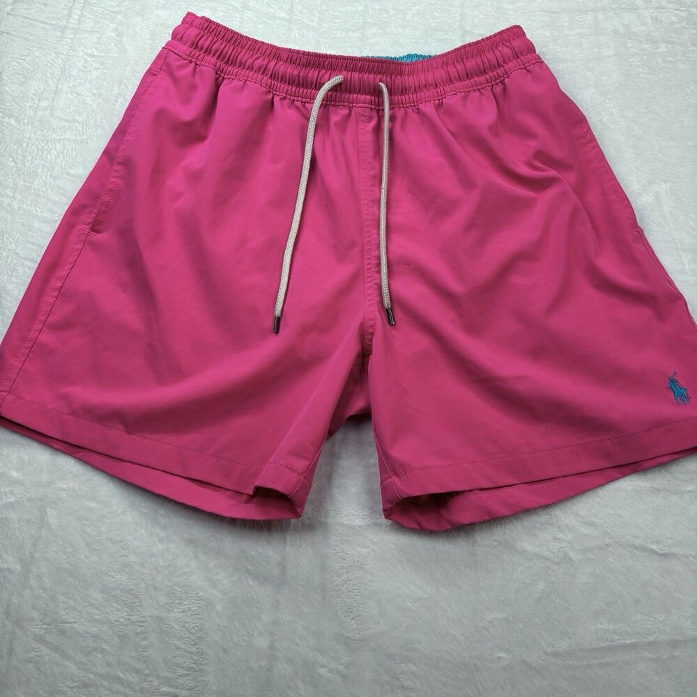 Polo Ralph Lauren Swimwear Trunks Men's Medium Pink Teal Pony Lined  Shorts - Picture 3 of 16